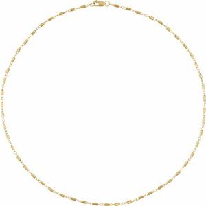 Ch1260 / 14K Yellow / Cable / 1.7 Mm / 20 In / Lobster Clasp / Polished / Satellite Bar Cable Chain