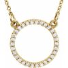 84155 / Necklace / Set / 14K Yellow / Round / Lab-Grown Diamond / 13 X 13 Mm / 1Mm :: 1/8 Ctw / Si1-Si2