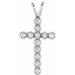 R8043 / Pendant / Set / 14K Yellow / Round / Natural Diamond / 1.3Mm :: 1/8 Ctw / Si1