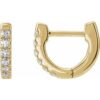 688875 / Earring / Set / 14K Yellow / 8.1 X 8.1 Mm / 1.6 Mm / Natural Diamond / Round / 1.3Mm :: 1/8 Ctw / Pair / Hinged / Polished / 1/8 Ctw Natural Diamond Hoop Earrings