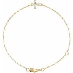 Brc885 / Bracelet / Set / 14K Yellow / Round / Natural Diamond / 2Mm :: 1/8 Ctw / Vs/Si1