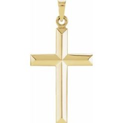 R42418 / Pendant / 14K Yellow / 27.7 X 16.4 Mm / Polished / Cross Pendant