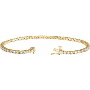 G-H / 7 1/4 In / Polished / Lab-Grown Diamond Line Bracelet