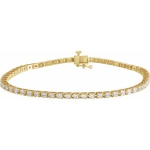 653702 / Bracelet / Set / 14K Yellow / Round / Lab-Grown Diamond / 2.3-2.35 Mm :: 3 Ctw / Si