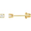 21508 / 14K Yellow / Set / Round / Imitation White Cubic Zirconia / Pair / 3 Mm / Piercing / Piercing Backs Included / 4-Prong / Polished / Inverness Birthstone Piercing Earrings