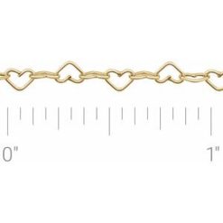 Ch1207 / 14K Yellow Gold Filled / Heart / 3.2 Mm / Per Inch / None (Per Inch) / Polished / Heart Cable Chain
