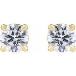 G-H / Friction / Friction Backs Included / 4-Prong / Polished / 3/4 Ctw Lab-Grown Diamond 4-Prong Claw Cocktail Style Stud Earrings