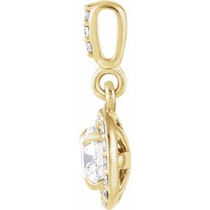 G-H / Polished / 3/8 Ctw Lab-Grown Diamond Halo-Style Pendant
