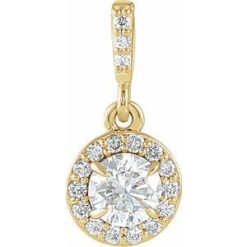 86679 / Pendant / Set / 14K Yellow / Round / Lab-Grown Diamond / 4.5Mm :: 3/8 Ctw / Lab-Grown Diamond / Si1-Si2