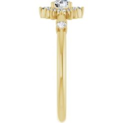 72088 / Ring / Set / 14K Yellow / Lab-Grown Diamond / Round / 4 Mm / Lab-Grown Diamond / Polished / 3/8 Ctw Lab-Grown Diamond Halo-Style Ring