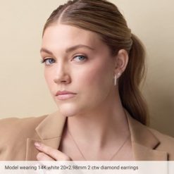 653631 / Earring / Set / 14K Yellow / Lab-Grown Diamond / Round / 36 Mm / 3.2 Mm / 3Mm :: 4 Ctw / Vs