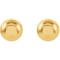 21509 / 14K Yellow / 4 Mm / Pair / Piercing Backs Included / Polished / Inverness Ball Piercing Earrings Long Posts