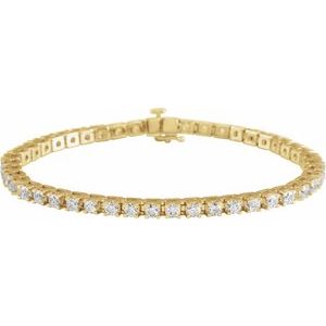 653702 / Bracelet / Set / 14K Yellow / Round / Lab-Grown Diamond / 3.1Mm :: 5 Ctw / Si