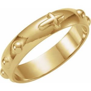 R16603 / 14K Yellow / 10 / 5 Mm / Polished / Rosary Ring