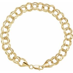 651630 / 14K Yellow / Cable / 5.7 Mm / 7 1/4 In / Lobster Clasp / Polished / Hollow Double Link Cable Chain