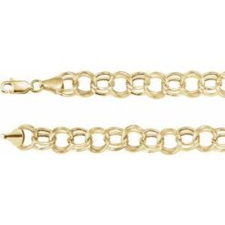 651630 / 14K Yellow / Cable / 5.7 Mm / 7 1/4 In / Lobster Clasp / Polished / Hollow Double Link Cable Chain