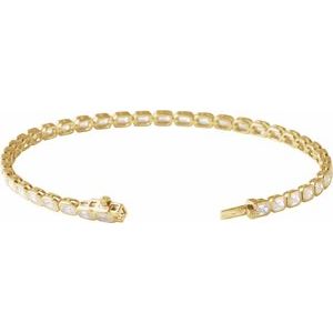 Brc963 / Bracelet / Set / 14K Yellow / Emerald / Lab-Grown Diamond / 3.5 X 2.4Mm :: 6 1/4 Ctw / Si