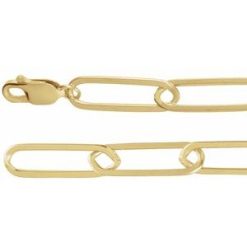 Ch1208 / 14K Yellow Gold-Filled / Paperclip-Style / 6.2 Mm / 18 In / Lobster Clasp / Polished / Paperclip-Style Chain
