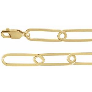 Ch1208 / 14K Yellow Gold-Filled / Paperclip-Style / 6.2 Mm / 18 In / Lobster Clasp / Polished / Paperclip-Style Chain