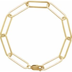 Ch1208 / 14K Yellow Gold-Filled / Paperclip-Style / 6.2 Mm / 7 In / Lobster Clasp / Polished / Paperclip-Style Chain