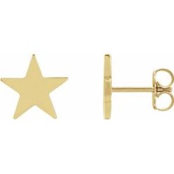 86457 / Earring / 14K Yellow / 6.2 Mm / Pair / Friction Backs Included / .37 In / Polished / Star Earrings With Backs