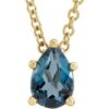 87182 / Necklace / Set / 14K Yellow / Pear / Natural London Blue Topaz / 6 X 4 Mm / 16-18 In / Polished / Natural London Blue Topaz Necklace