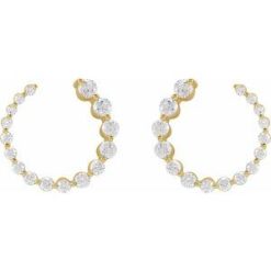 688818 / Earring / Set / 14K Yellow / 15 X 15 Mm / Natural Diamond / Round / 2.4Mm :: 7/8 Ctw / Pair / Friction Backs Included / Polished / 7/8 Ctw Natural Diamond Front-Back Earrings