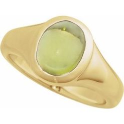 71400 / Ring / Set / 14K Yellow / Natural Peridot / Oval / 8 X 6 Mm / Polished / Natural Peridot Ring