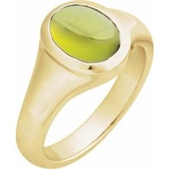 71400 / Ring / Set / 14K Yellow / Natural Peridot / Oval / 8 X 6 Mm / Polished / Natural Peridot Ring