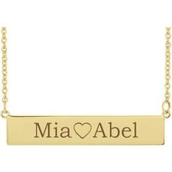 85778 / Necklace / 14K Yellow / 34 X 6 Mm / 19 1/2 In / Polished / Be Posh Engravable Rectangle Necklace