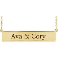 85778 / Necklace / 14K Yellow / 34 X 6 Mm / 19 1/2 In / Polished / Be Posh Engravable Rectangle Necklace