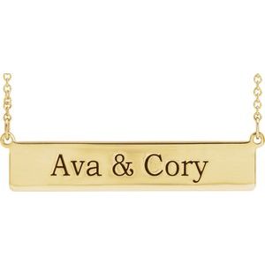 85778 / Necklace / 14K Yellow / 34 X 6 Mm / 19 1/2 In / Polished / Be Posh Engravable Rectangle Necklace