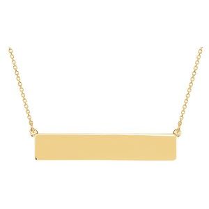 85778 / Necklace / 14K Yellow / 34 X 6 Mm / 19 1/2 In / Polished / Be Posh Engravable Rectangle Necklace