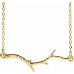 86311 / Necklace / 14K Yellow / 28 X 9.21 Mm / 16-18 In / Polished / Branch Bar Necklace