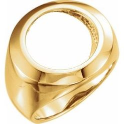 9271 / Ring / 14K Yellow / 16.5 Mm / Tab Back / Polished / Coin Frame Bezel Ring Mounting