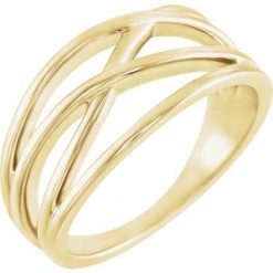 51514 / Ring / 14K Yellow / Polished / Criss-Cross Ring