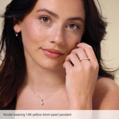 88001 / Pendant / Set / 14K White / Pearl / Cultured White Akoya Pearl / 6 Mm / Polished / Akoya Cultured Pearl Charm/Pendant