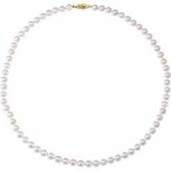 61203 / Necklace / Set / 14K Yellow / Pearl / Cultured White Akoya Pearl / 6.0-6.5 Mm / 18 In / Polished / Cultured White Akoya Pearl Necklace