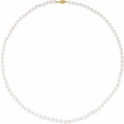 61203 / Necklace / Set / 14K Yellow / Pearl / Cultured White Akoya Pearl / 6.0-6.5 Mm / 24 In / Polished / Cultured White Akoya Pearl Necklace
