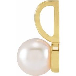 88001 / Pendant / Set / 14K Yellow / Pearl / Cultured White Akoya Pearl / 6 Mm / Polished / White Akoya Cultured Pearl Charm/Pendant
