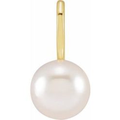 88001 / Pendant / Set / 14K Yellow / Pearl / Cultured White Akoya Pearl / 6 Mm / Polished / White Akoya Cultured Pearl Charm/Pendant