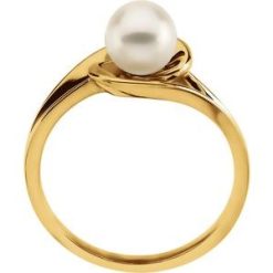 6115 / Ring / Set / 14K Yellow / Cultured White Akoya Pearl / Pearl / 6 Mm / Polished / Cultured White Akoya Pearl Ring