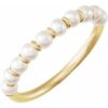 688757 / Ring / Set / 14K Yellow / 6 / Cultured White Freshwater Pearl / Pearl / 3 Mm / Polished / Cultured Freshwater Pearl Ring