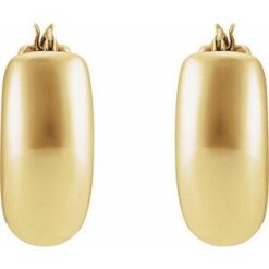 689254 / Earring / 14K Yellow / 20 Mm / 8.5 Mm / Pair / Hinged / Polished / Electroform Hoop Earrings