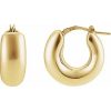 689254 / Earring / 14K Yellow / 20 Mm / 8.5 Mm / Pair / Hinged / Polished / Electroform Hoop Earrings