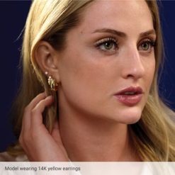689254 / Earring / 14K Yellow / 20 Mm / 8.5 Mm / Pair / Hinged / Polished / Electroform Hoop Earrings