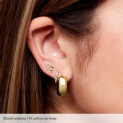 689254 / Earring / 14K Yellow / 20 Mm / 8.5 Mm / Pair / Hinged / Polished / Electroform Hoop Earrings