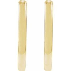 88098 / Earring / 14K Yellow / 14 X 10 Mm / 1.6 Mm / Pair / Hinged / Polished / Elongated Oval Huggie Earrings