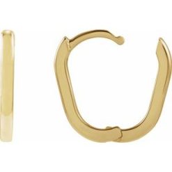 88098 / Earring / 14K Yellow / 14 X 10 Mm / 1.6 Mm / Pair / Hinged / Polished / Elongated Oval Huggie Earrings