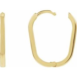 88098 / Earring / 14K Yellow / 20 X 12.5 Mm / 1.6 Mm / Pair / Hinged / Polished / Elongated Oval Huggie Earrings
